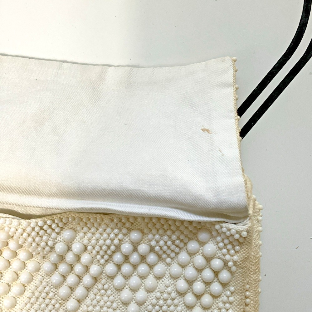 VTG Candy Dot Purse 1960s Plastic Beaded Handbag Pocketbook 2 Compartments - Picture 8 of 16